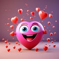 Heartfelt Emoticons: 3D Renders of Love Emoji Expressing Heartfelt Emotions