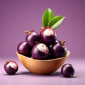 Mangosteen 3D Render - Luscious Fruit Against a Solid Background
