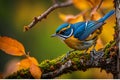 Autumnal Perch: Sapsucker on Gnarled Tree Branch with Moss Accents