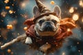 A Magical Flying Witcher Dog Soaring Through the Air on a Swiper Royalty Free Stock Photo