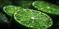 image has created an image featuring a fresh slice of lime on a background with a single glistening drop of water Royalty Free Stock Photo