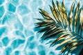 image has created a summer tropical atmosphere with a swimming pool and the shadow of tropical leaves Royalty Free Stock Photo