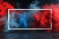 image has given rise to a product display frame with a mesmerizing explosion of colorful powder paint Royalty Free Stock Photo