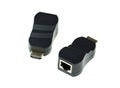Image of HDMI extender to network lan internet adapter computer isolated on white background. Computer hardware