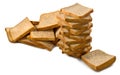 Image of heap of bread on a white background Royalty Free Stock Photo