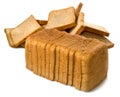 Image of heap of bread on a white background