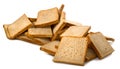 Image of heap of bread on a white background