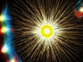 An image of the Higgs boson, also known as the God particle, abstract cosmic background. Created with generative AI tools