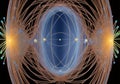 An image of the Higgs boson, also known as the God particle, abstract cosmic background. Created with generative AI tools