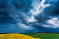High precipitation tornadic supercell storm in the fields, Lithuania, Europe