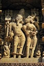 Image of Hindu God Brahma (God of Creator) on the wall of Jagadambi Temple at Khajuraho Royalty Free Stock Photo