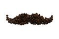 Image of a hipster mustache made from a variety of coffee beans