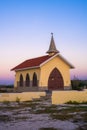 Historic Alta Vista Chapel, Noord Aruba at sunset