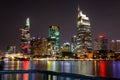 Ho Chi Minh City's Central Business District by Night Royalty Free Stock Photo