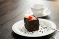 Image of homemade yummy cake with chocolates and cream Royalty Free Stock Photo