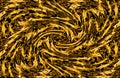 HONEY COLORED SWIRL PATTERN WITH BLACK AND OLIVE GREEN