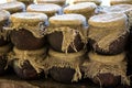 Image of honey pots, natural light