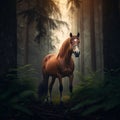 Royal horse in the forest Royalty Free Stock Photo