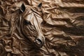 Image of a horse head made from wrinkled fabric is carefully crafted. Wildlife Animals. Illustration, Generative AI