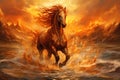 Image of horse running beautiful colors, Wildlife Animals., Generative AI, Illustration Royalty Free Stock Photo