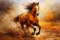 Image of horse running, Wildlife Animals., Generative AI, Illustration Royalty Free Stock Photo