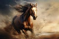 Image of horse running, Wildlife Animals., Generative AI, Illustration Royalty Free Stock Photo