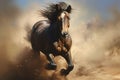 Image of horse running, Wildlife Animals., Generative AI, Illustration Royalty Free Stock Photo