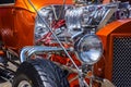 Hot Rod Engine Close up at Car Show Royalty Free Stock Photo