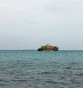 Image the house in the litle island in Rosario Island in Colombia next to Cartagena Royalty Free Stock Photo