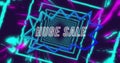Image of huge sale text over neon pattern Royalty Free Stock Photo