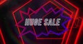 Image of huge sale text over neon pattern Royalty Free Stock Photo