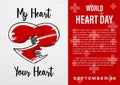 Poster campaign of World Heart Day in vector design