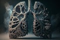 Image of human lungs damaged by tobacco and cigarette smoking. tobacco-free day. world no tobacco day. stop smoking Royalty Free Stock Photo