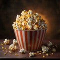 Image Hyper realistic quality of caramel popcorn, tempting snack captured