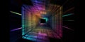 image of hypercube spaceship timewarp rainbow Tesseract generative AI