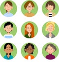 Icon set of women of various ages and races