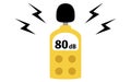 Image icon of a sound level meter showing a noise level (dB) of 80 dB