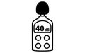 Image icon of a sound level meter showing a noise level (dB) of 40 dB