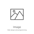 image icon vector from web design and programming collection. Thin line image outline icon vector illustration. Outline, thin line