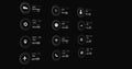 Image of icons with data processing on black background Royalty Free Stock Photo