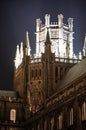 Image of illuminated Ely cathedral at night Royalty Free Stock Photo