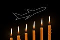 An image that illustrates an airplane crash. Air crash concept. Sorrow for the dead passengers Royalty Free Stock Photo