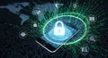 Digital security secures your data on a mobile phone Royalty Free Stock Photo