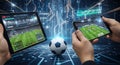 Soccer Tech Live Data Streaming Royalty Free Stock Photo