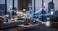 Smart Home Automation Network - Internet of Things Connected Devices Royalty Free Stock Photo