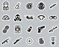 Commandos Or Special Forces Icons Black & White Sticker Set Big