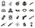 Commandos Or Special Forces Icons Black & White Set Big