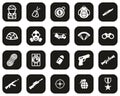 Commandos Or Special Forces Icons White On Black Flat Design Set Big