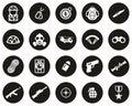 Commandos Or Special Forces Icons White On Black Flat Design Circle Set Big