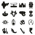 India Icons Freehand Fill Royalty Free Stock Photo